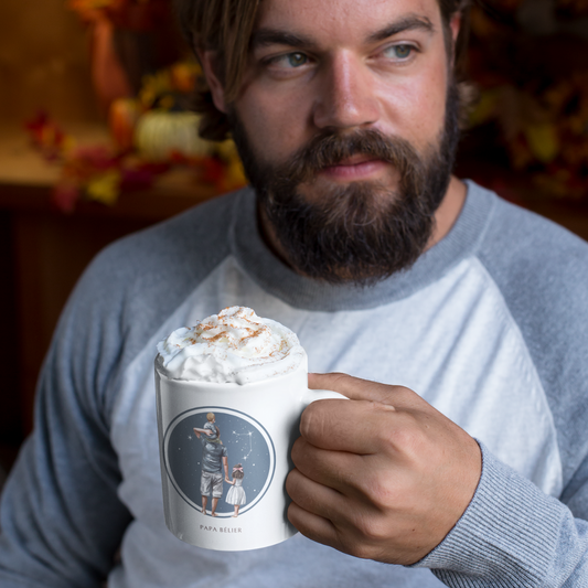 Mug Papa Bélier avec son fils et sa fille