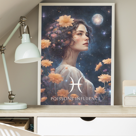Poster Astrologique Poissons - Sophie, Femme Poissons
