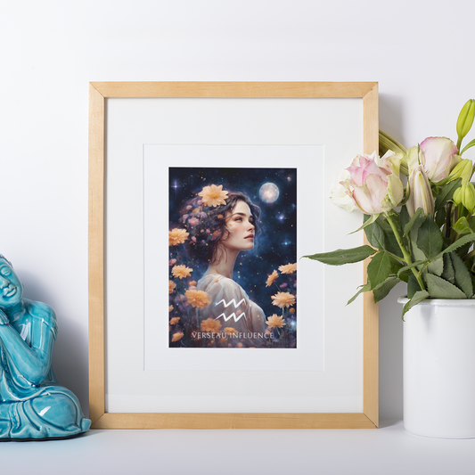 Poster Astrologique Verseau - Sophie, Femme Verseau
