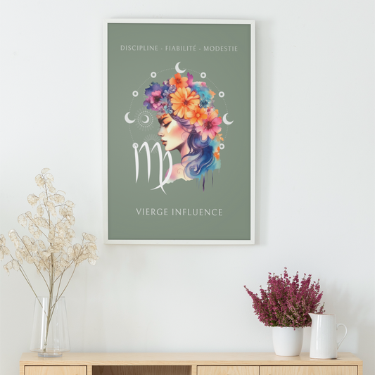 Poster Astrologique Vierge- "Léa, Femme Vierge"