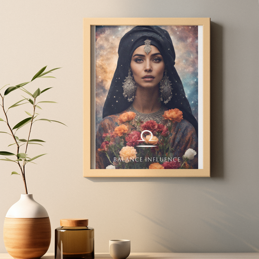 Poster Astrologique Balance - Nawal, Femme Balance