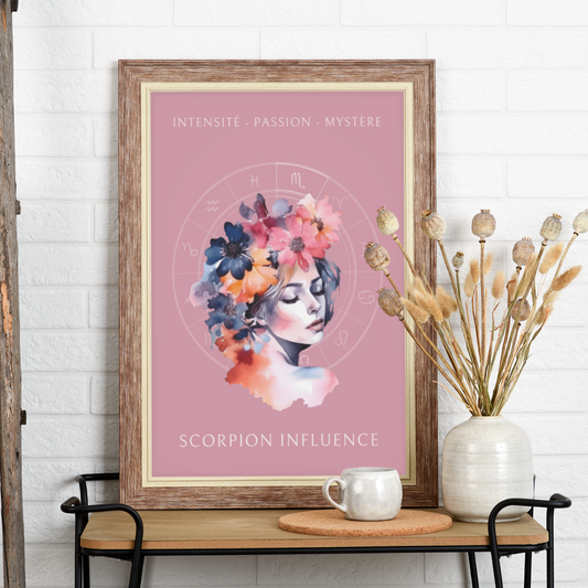 Poster Astrologique Scorpion - "Christine, Femme Scorpion"