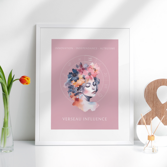 Poster Astrologique Verseau - "Christine, Femme Verseau"