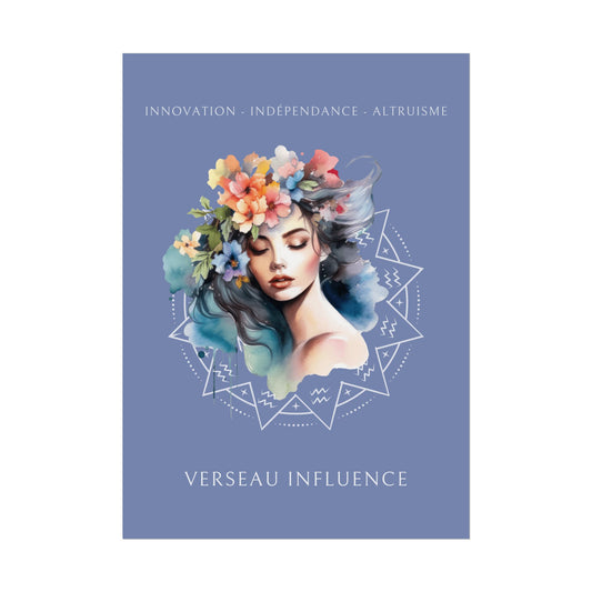 Poster Astrologique Verseau - "Mélody, Femme Verseau"