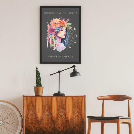 Poster Astrologique Vierge - "Mélanie, Femme Vierge"
