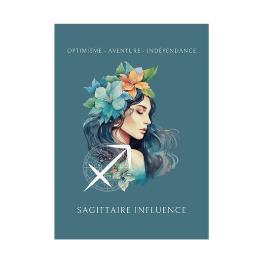 Poster Astrologique Sagittaire - "Aurélie, Femme Sagittaire"