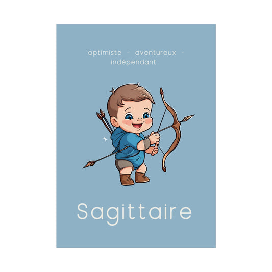 Poster Baby Boy BLEU - Sagittaire