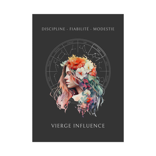 Poster Astrologique Vierge - "Fanny, Femme Vierge"