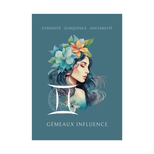 Poster Astrologique Gémeaux - "Aurélie, Femme Gémeaux"