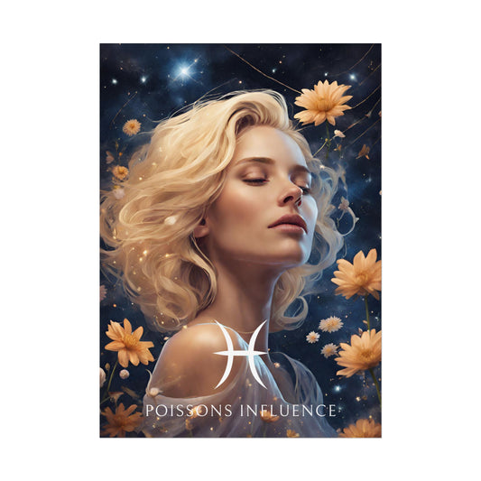 Poster Astrologique Poissons - Gabrielle, Femme Poissons