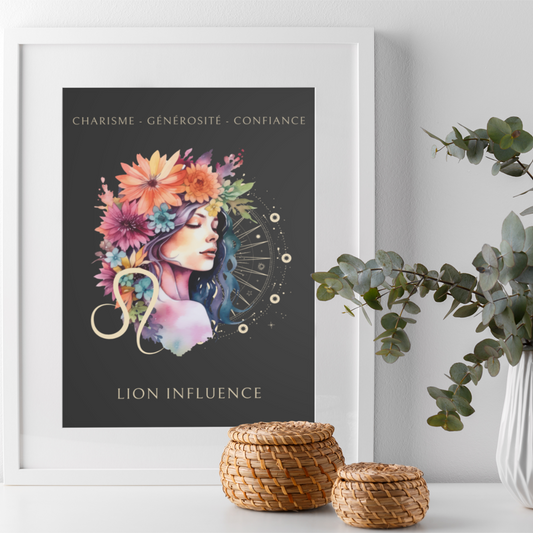 Poster Astrologique Lion - "Mélanie, Femme Lion"