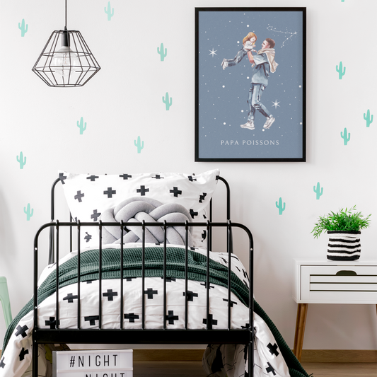 Poster Papa Poissons et sa fille