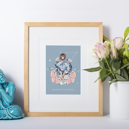 Poster Maman Poissons et ses fils