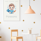 Poster Baby Boy BEIGE - Poissons