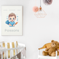 Poster Baby Boy BEIGE - Poissons