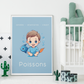 Poster Baby Boy BLEU - Poissons