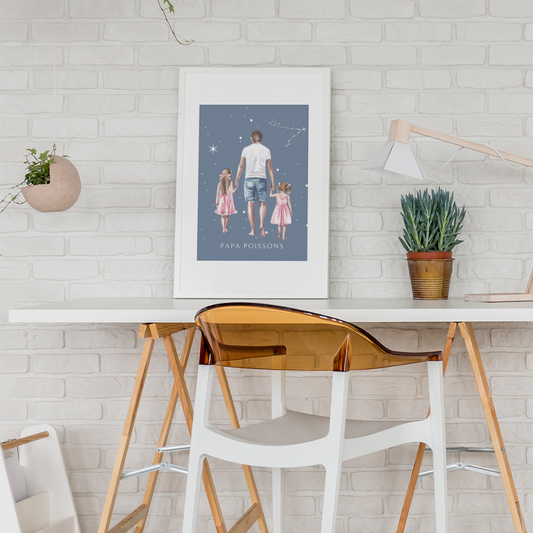 Poster Papa Poissons et ses filles