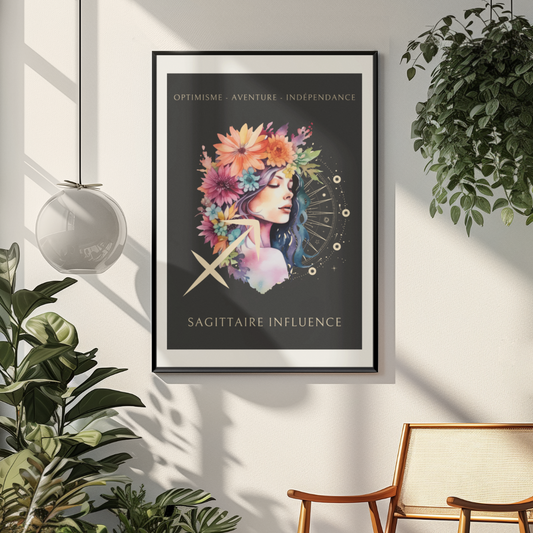 Poster Astrologique Sagittaire - "Mélanie, Femme Sagittaire"