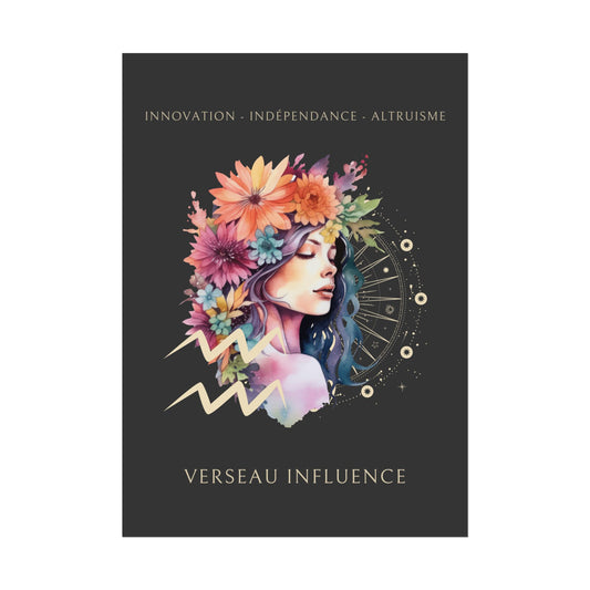 Poster Astrologique Verseau - "Mélanie, Femme Verseau"