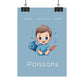 Poster Baby Boy BLEU - Poissons