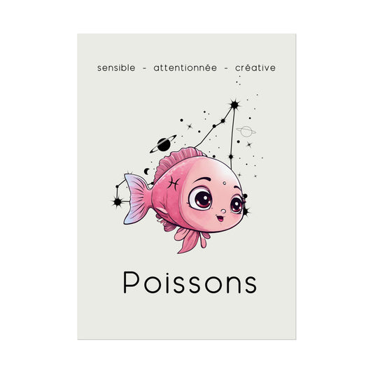 Poster Baby Girl BEIGE - Poissons