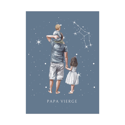 Poster Papa Vierge avec son fils et sa fille