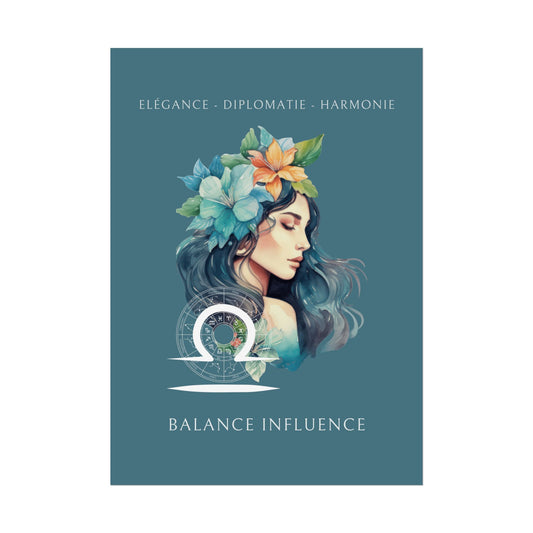 Poster Astrologique Balance - "Aurélie, Femme Balance"