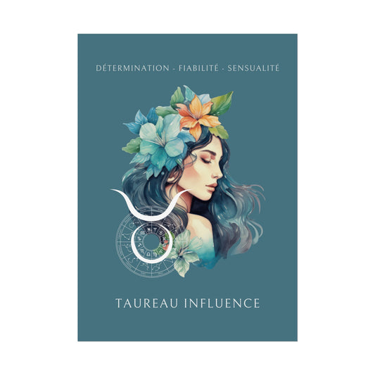 Poster Astrologique Taureau - "Aurélie, Femme Taureau"