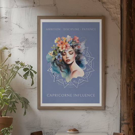 Poster Astrologique Capricorne - "Mélody, Femme Capricorne"