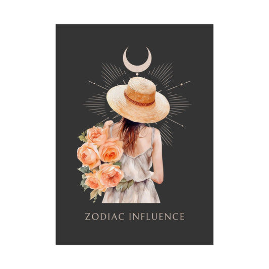 Poster Astrologique Zodiac Influence - Rose