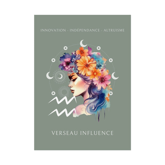 Poster Astrologique Verseau - "Léa, Femme Verseau"
