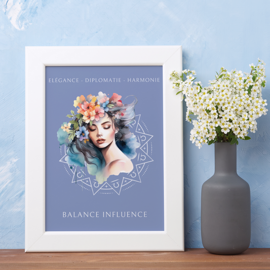 Poster Astrologique Balance - "Mélody, Femme Balance"