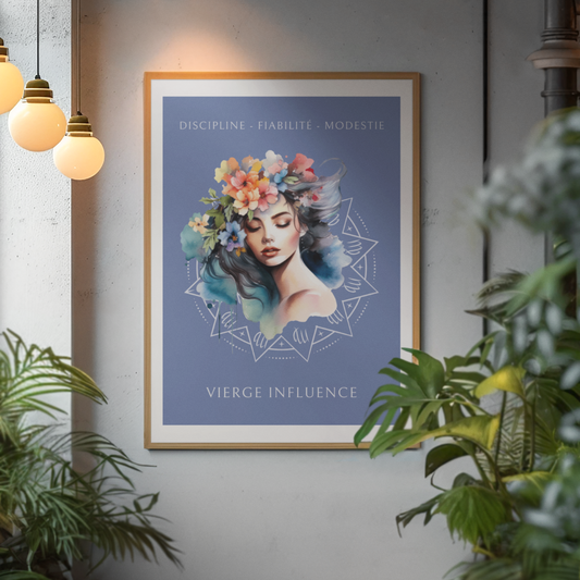 Poster Astrologique Vierge - "Mélody, Femme Vierge"