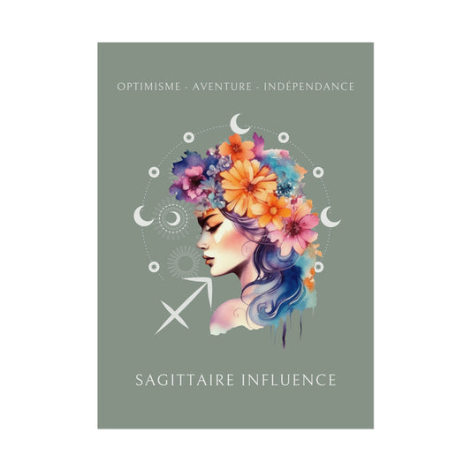 Poster Astrologique Sagittaire - "Léa, Femme Sagittaire"
