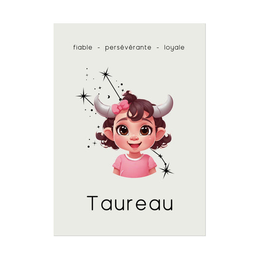 Poster Baby Girl BEIGE - Taureau