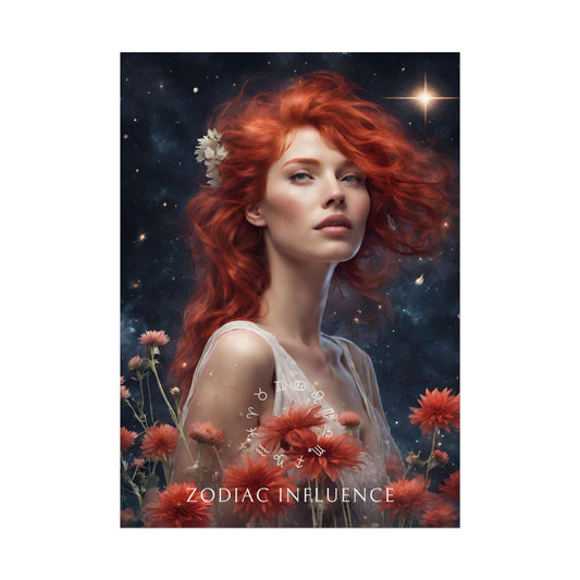 Poster Astrologique Zodiac Influence - Ruby