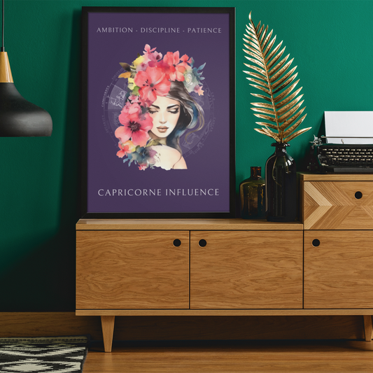 Poster Astrologique Capricorne - "Iris, Femme Capricorne"