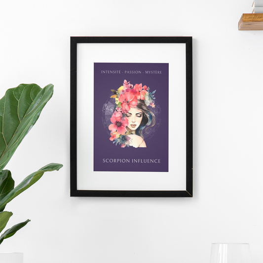 Poster Astrologique Scorpion - "Iris, Femme Scorpion"