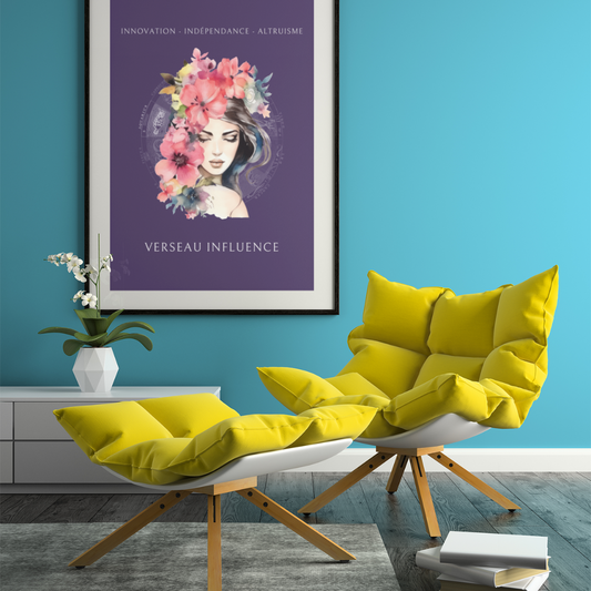 Poster Astrologique Verseau - "Iris, Femme Verseau"