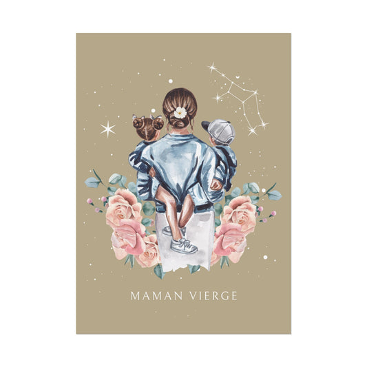 Poster Maman Vierge avec son fils et sa fille