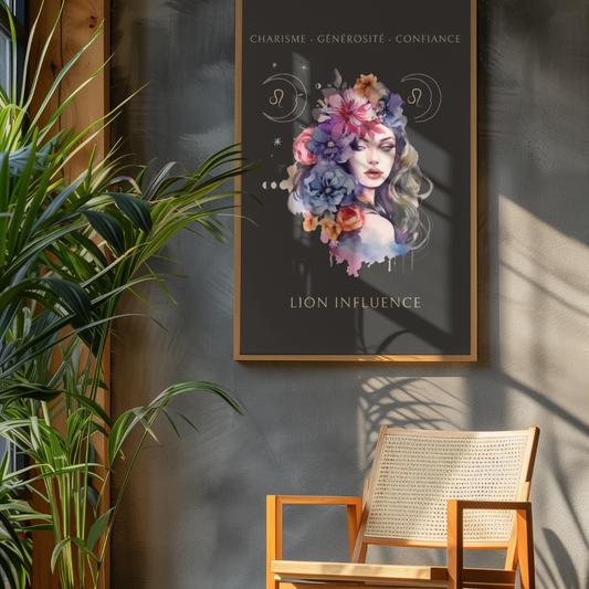 Poster Astrologique Lion - "Eleonore, Femme Lion"