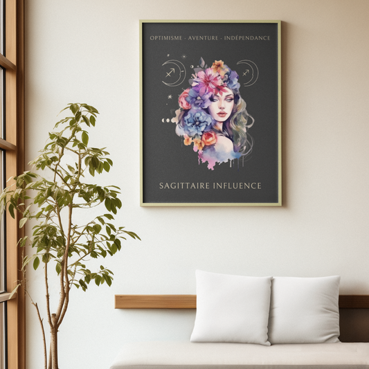 Poster Astrologique Sagittaire - "Eleonore, Femme Sagittaire"
