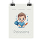 Poster Baby Boy BEIGE - Poissons