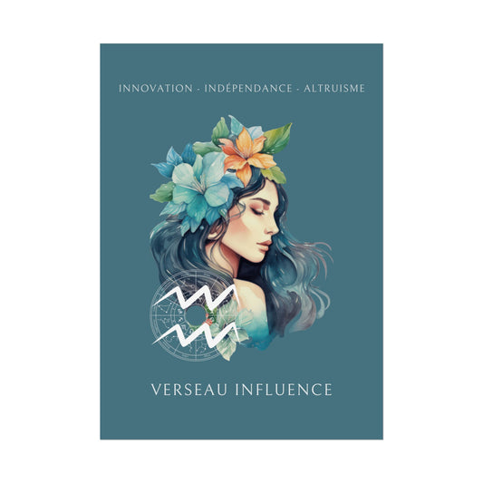 Poster Astrologique Verseau - "Aurélie, Femme Verseau"