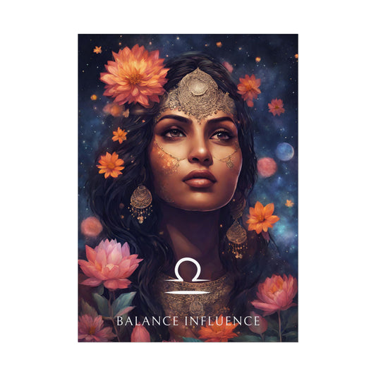 Poster Astrologique Balance - Lakshmi, Femme Balance