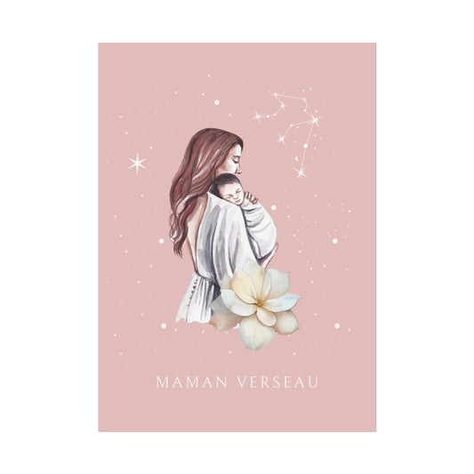 Poster Maman Verseau et son bébé fille