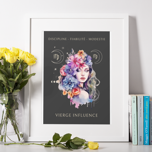 Poster Astrologique Vierge - "Eleonore, Femme Vierge"