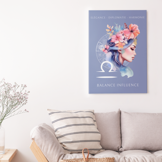 Poster Astrologique Balance - "Jasmine, Femme Balance"