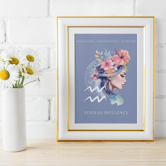 Poster Astrologique Verseau - "Jasmine, Femme Verseau"