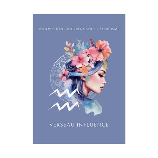 Poster Astrologique Verseau - "Jasmine, Femme Verseau"